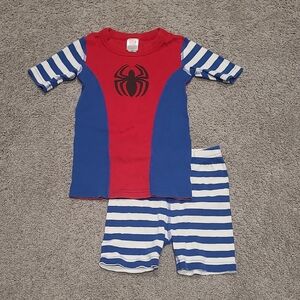 Hanna Andersson Spider Man Shorts-shortsleeve Pajama Set